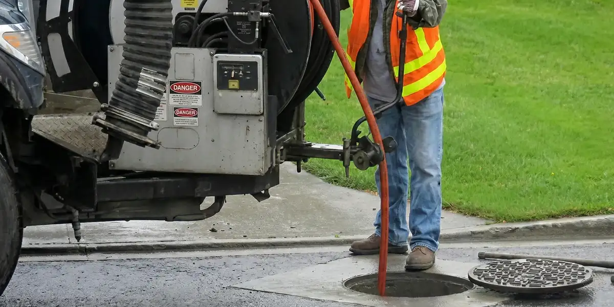 sewage clean up professionals using industrial equipment to remove contaminated wastewater in Bellevue, WA